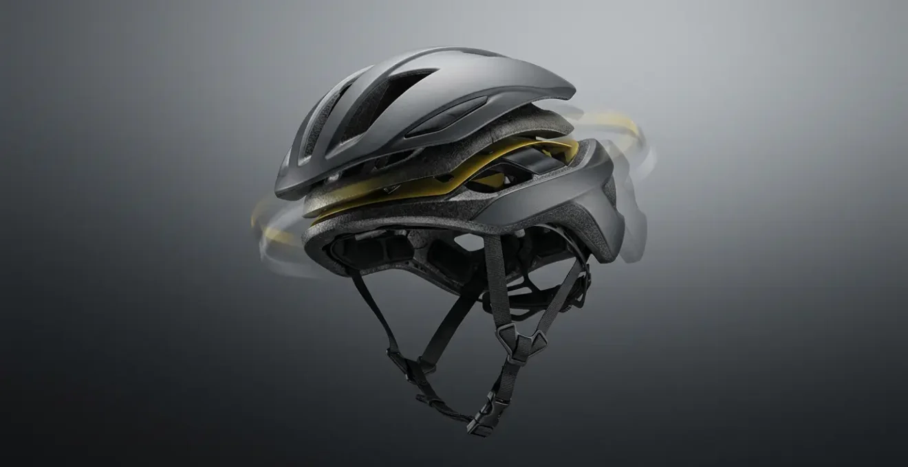 Fahrradhelm mit MIPS-Technologie für Schutz vor Rotationskräften bei schrägen Aufprallen