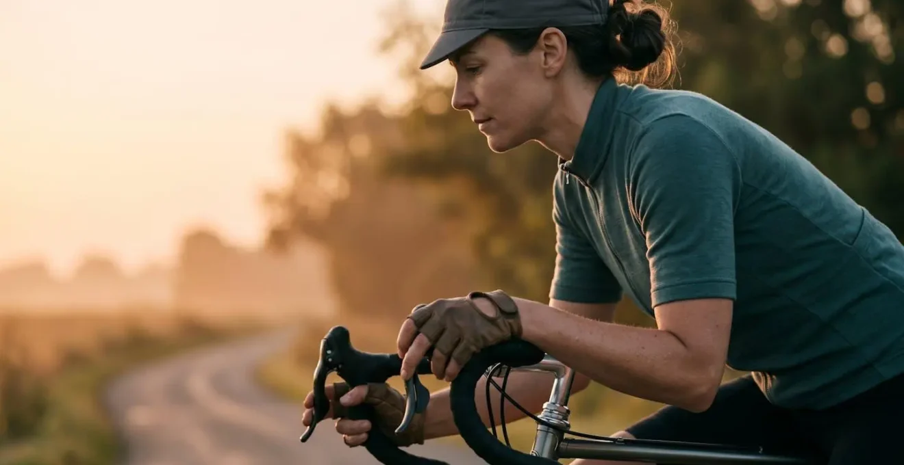 Radfahrer bei frühmorgendlichem Nüchterntraining zur Optimierung des Fettstoffwechsels